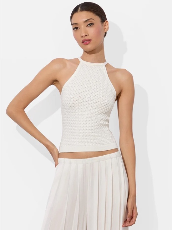 Alice + Olivia Tops - NWOT Alice+Olivia HEIDI POINTELLE TANK White Size Small